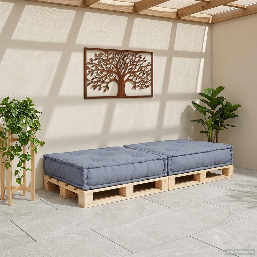 Modular Sofa Unit Fabric Grey 70 x 70 x 36 cm