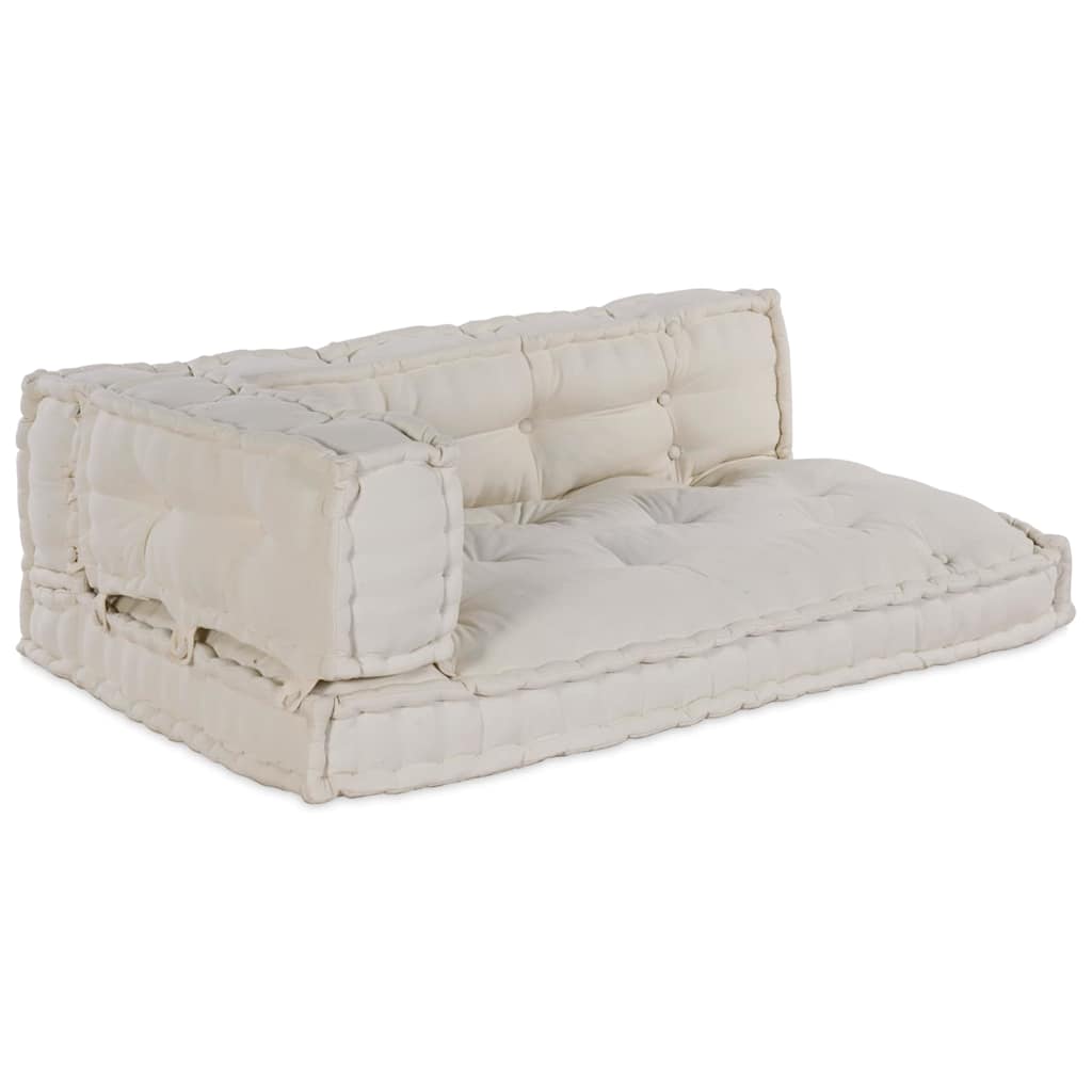Pallet Sofa Cushion 3 pcs Cream 120 x 80 x 34 cm Fabric