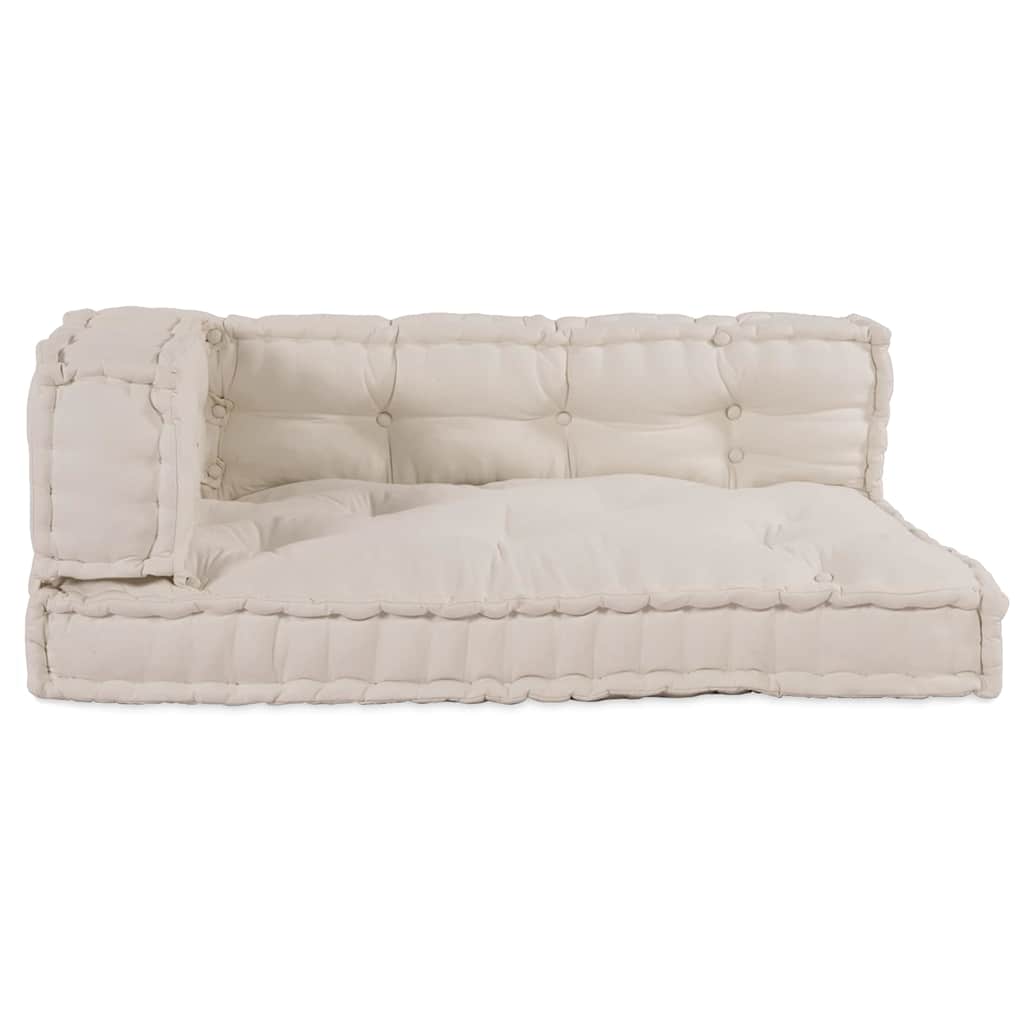 Pallet Sofa Cushion 3 pcs Cream 120 x 80 x 34 cm Fabric