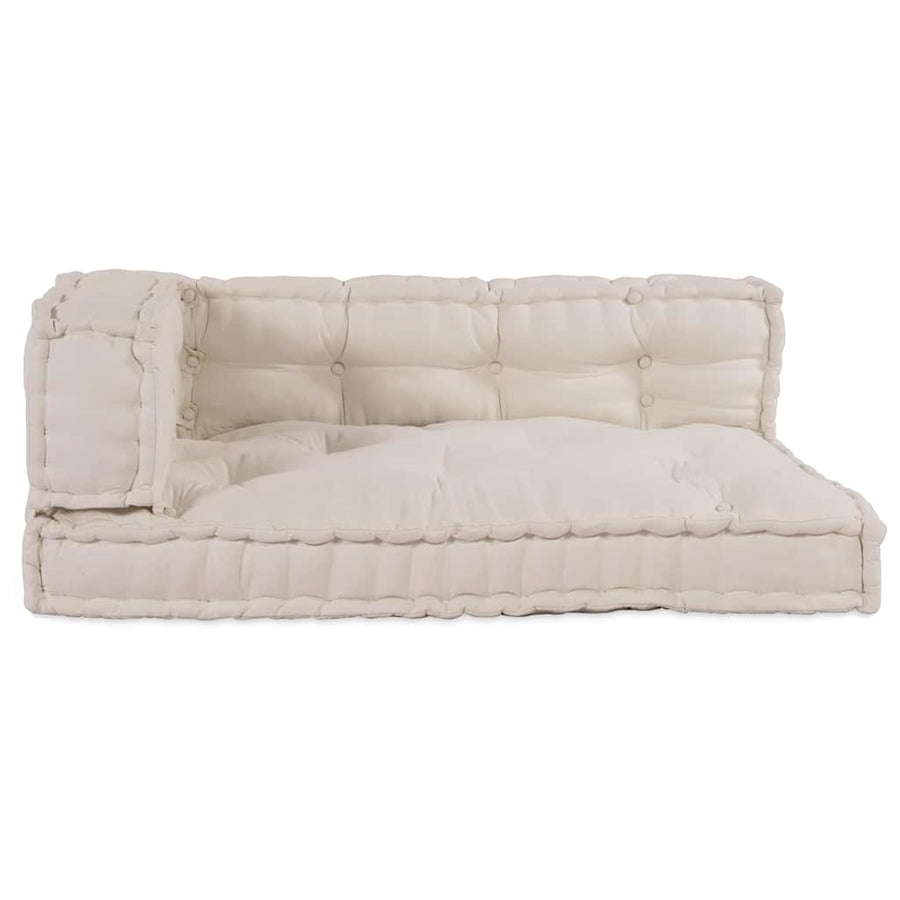 Pallet Sofa Cushion 3 pcs Fabric Cream 120 x 80 x 34 cm