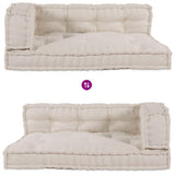 Pallet Sofa Cushion 3 pcs Cream 120 x 80 x 34 cm Fabric - Extra Image