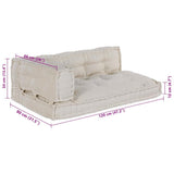 Pallet Sofa Cushion 3 pcs Cream 120 x 80 x 34 cm Fabric
