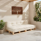 Pallet Sofa Cushion 2 pcs Cream 120 x 80 x 38 cm Fabric - Side View