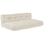 Pallet Sofa Cushion 2 pcs Fabric Cream 120 x 80 x 38 cm