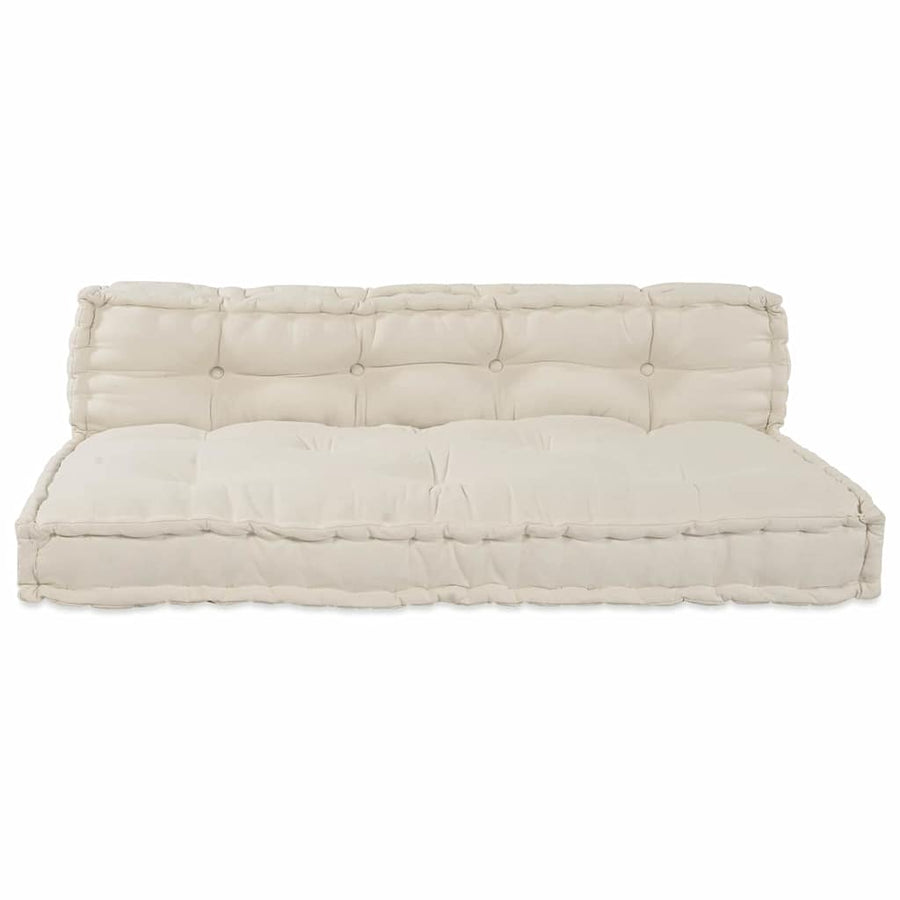 Pallet Sofa Cushion 2 pcs Fabric Cream 120 x 80 x 38 cm