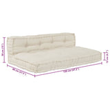 Pallet Sofa Cushion 2 pcs Cream 120 x 80 x 38 cm Fabric