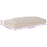 Pallet Sofa Cushion Cream 120 x 80 x 12 cm Fabric