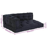 Pallet Sofa Cushion 3 pcs Anthracite 120 x 80 x 38 cm Fabric