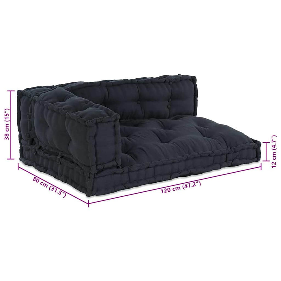 Pallet Sofa Cushion 3 pcs Fabric Anthracite 120 x 80 x 38 cm
