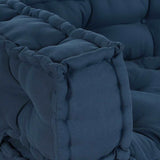 Pallet Sofa Cushion 3 pcs Indigo 120 x 80 x 38 cm Fabric