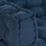 Pallet Sofa Cushion 3 pcs Fabric Indigo 120 x 80 x 38 cm