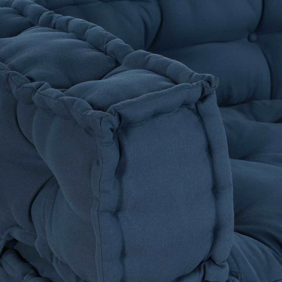 Pallet Sofa Cushion 3 pcs Fabric Indigo 120 x 80 x 38 cm