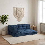 Pallet Sofa Cushion 3 pcs Indigo 120 x 80 x 38 cm Fabric