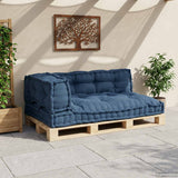 Pallet Sofa Cushion 3 pcs Indigo 120 x 80 x 38 cm Fabric - Side View