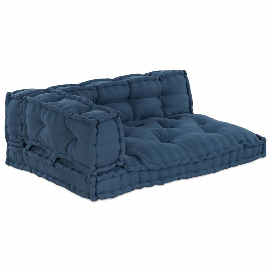 Pallet Sofa Cushion 3 pcs Fabric Indigo 120 x 80 x 38 cm