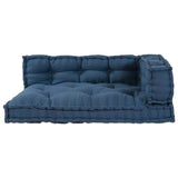 Pallet Sofa Cushion 3 pcs Indigo 120 x 80 x 38 cm Fabric