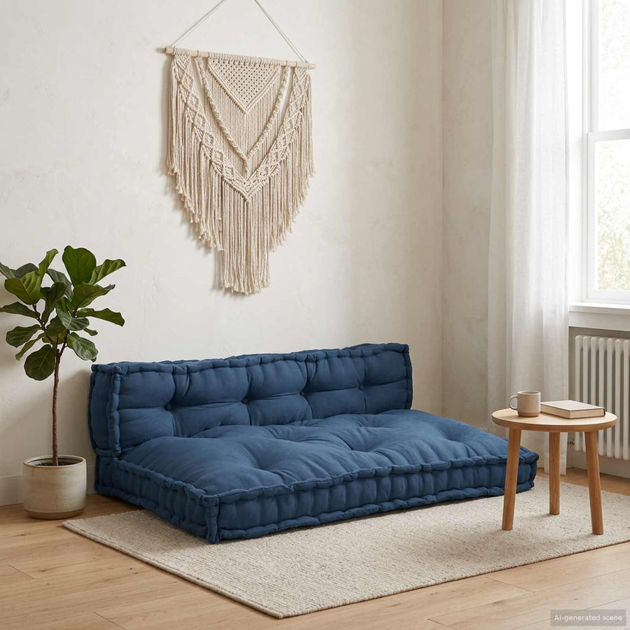 Pallet Sofa Cushion 2 pcs Fabric Indigo 120 x 80 x 38 cm
