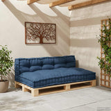 Pallet Sofa Cushion 2 pcs Indigo 120 x 80 x 38 cm Fabric - Side View