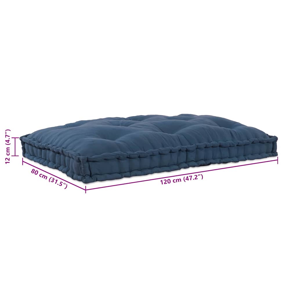 Pallet Sofa Cushion Indigo 120 x 80 x 12 cm Fabric