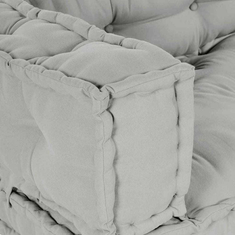 Pallet Sofa Cushion 3 pcs Fabric Grey 120 x 80 x 38 cm