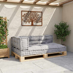 Pallet Sofa Cushion 3 pcs Fabric Grey 120 x 80 x 38 cm