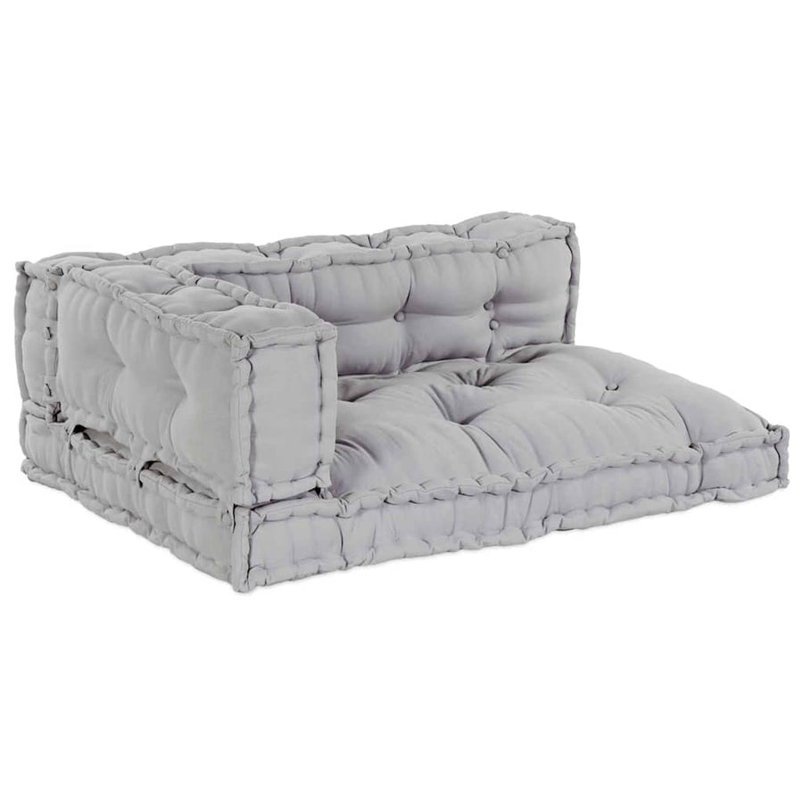 Pallet Sofa Cushion 3 pcs Fabric Grey 120 x 80 x 38 cm