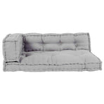 Pallet Sofa Cushion 3 pcs Fabric Grey 120 x 80 x 38 cm