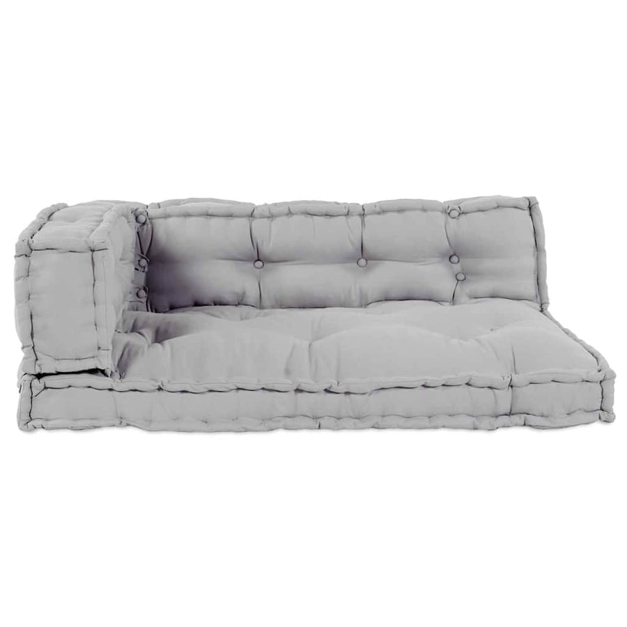 Pallet Sofa Cushion 3 pcs Fabric Grey 120 x 80 x 38 cm