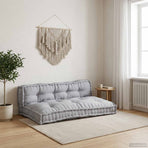 Pallet Sofa Cushion 2 pcs Fabric Grey 120 x 80 x 38 cm