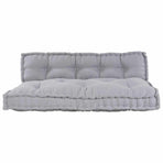 Pallet Sofa Cushion 2 pcs Fabric Grey 120 x 80 x 38 cm