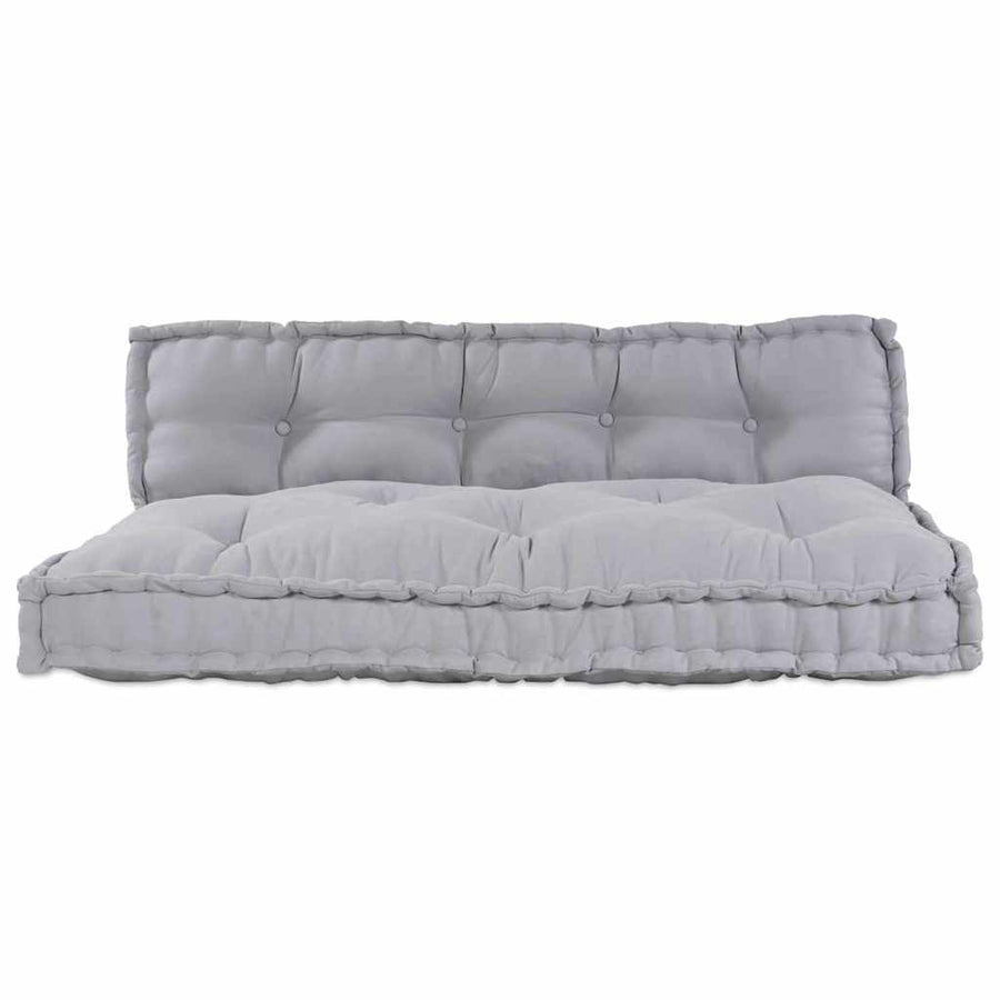 Pallet Sofa Cushion 2 pcs Fabric Grey 120 x 80 x 38 cm