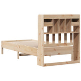 Bookcase Bed without Mattress 90x190cm Solid Wood Pine - Rear View