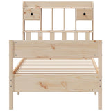 Bookcase Bed without Mattress 90x190cm Solid Wood Pine - Top-Down View