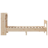 Bookcase Bed without Mattress 90x190cm Solid Wood Pine - 45-Degree Angle