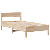 Bookcase Bed without Mattress 90x190cm Solid Wood Pine - Low Angle
