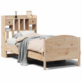 Bookcase Bed without Mattress 90x190cm Solid Wood Pine - Front View