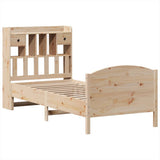 Bookcase Bed without Mattress 90x190cm Solid Wood Pine - Side View
