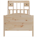 Bookcase Bed without Mattress 90x190cm Solid Wood Pine