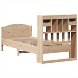 Bookcase Bed without Mattress 90x190cm Solid Wood Pine - Rear View
