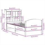 Bookcase Bed without Mattress 90x190cm Solid Wood Pine