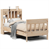 Bed Frame without Mattress 90x190 cm Solid Wood Pine - Front View