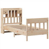 Bed Frame without Mattress 90x190 cm Solid Wood Pine - Side View