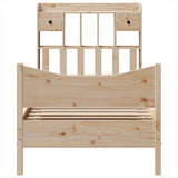 Bed Frame without Mattress 90x200 cm Solid Wood Pine - Top-Down View