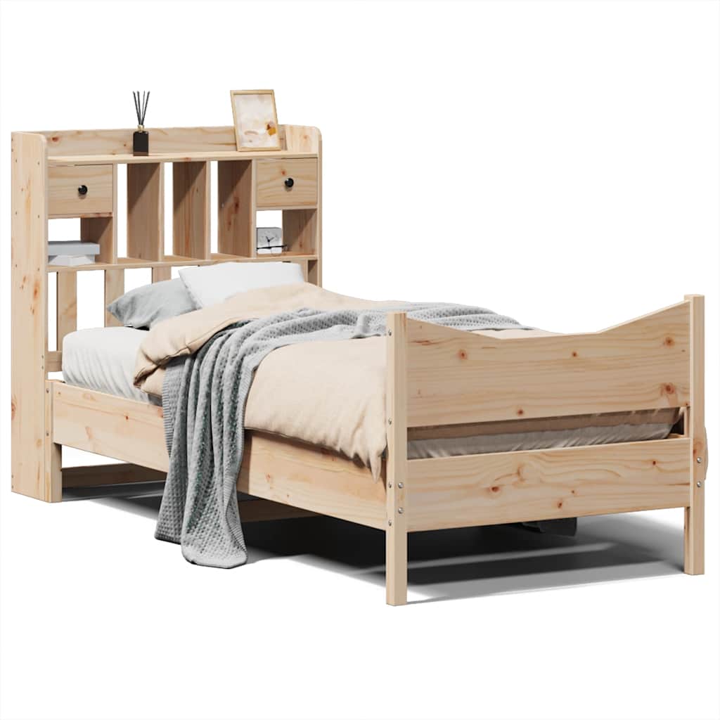 Bed Frame without Mattress 90x190 cm Solid Wood Pine