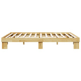Bed Frame without Mattress 150x200 cm Solid Wood Oak - Close-Up Angle