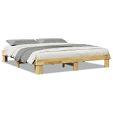 Bed Frame without Mattress 180x200 cm Solid Wood Oak - Front View