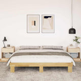 Bed Frame without Mattress 180x200 cm Solid Wood Oak - Top-Down View