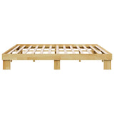 Bed Frame without Mattress 180x200 cm Solid Wood Oak - Close-Up Angle