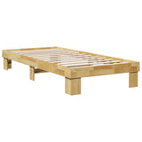 Bed Frame without Mattress 90x190 cm Solid Wood Oak - Side View