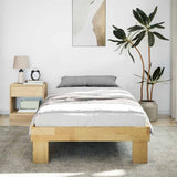 Bed Frame without Mattress 90x190 cm Solid Wood Oak - Top-Down View